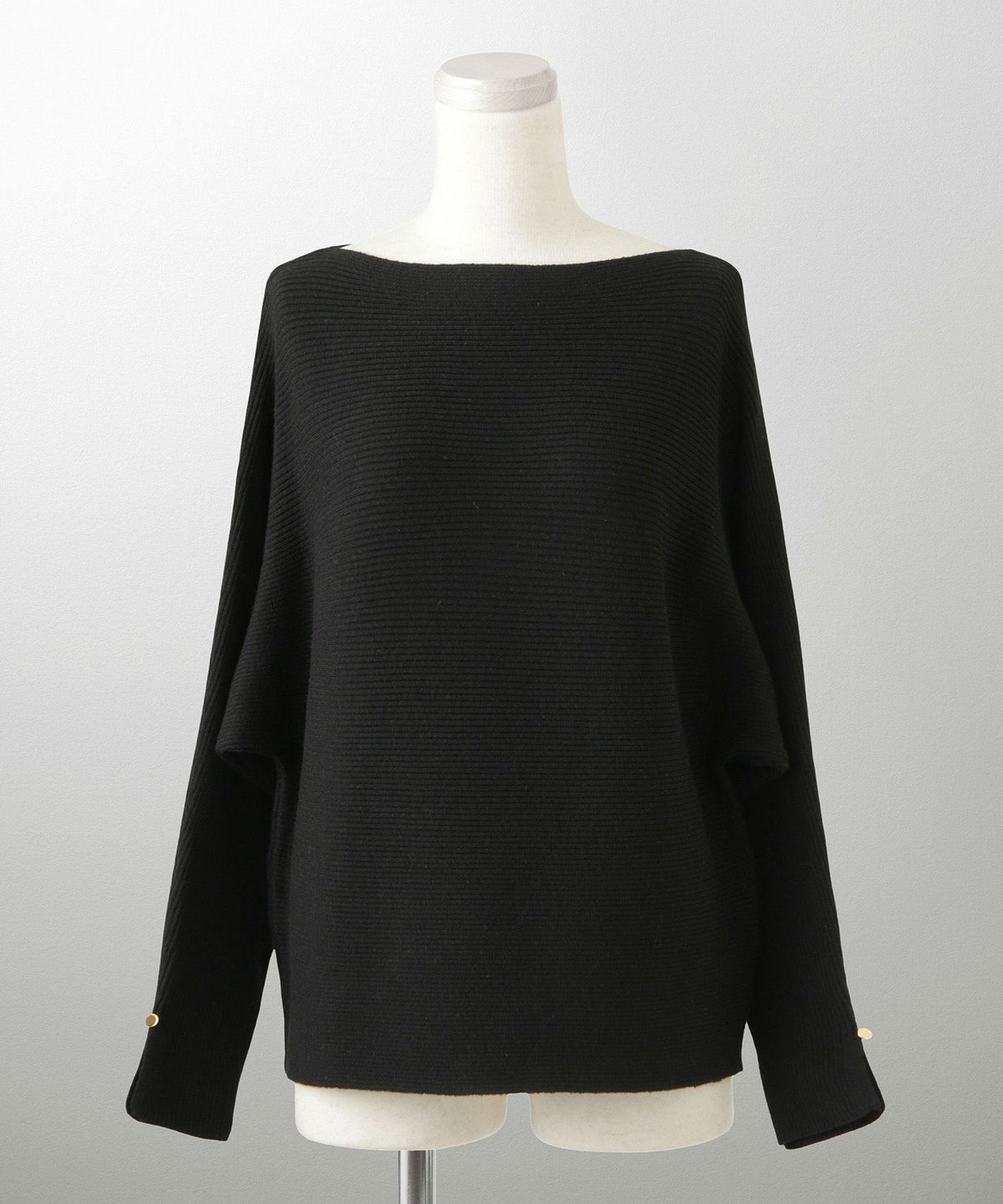 レディース ボートネック 袖 春/アイボリー/ピンク/グレー/ブラック/M/スリット/長袖