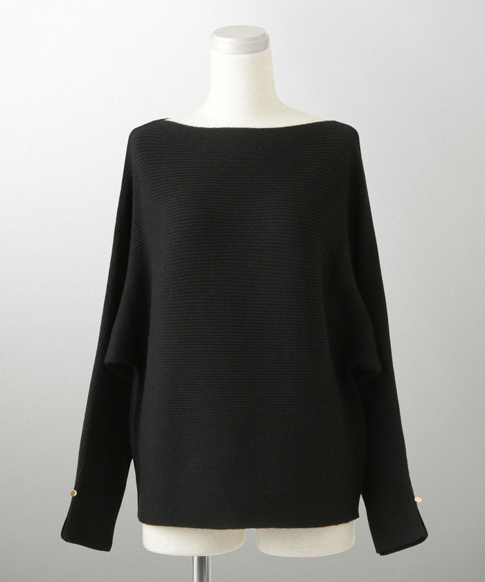 レディース ボートネック 袖 春/アイボリー/ピンク/グレー/ブラック/M/スリット/長袖