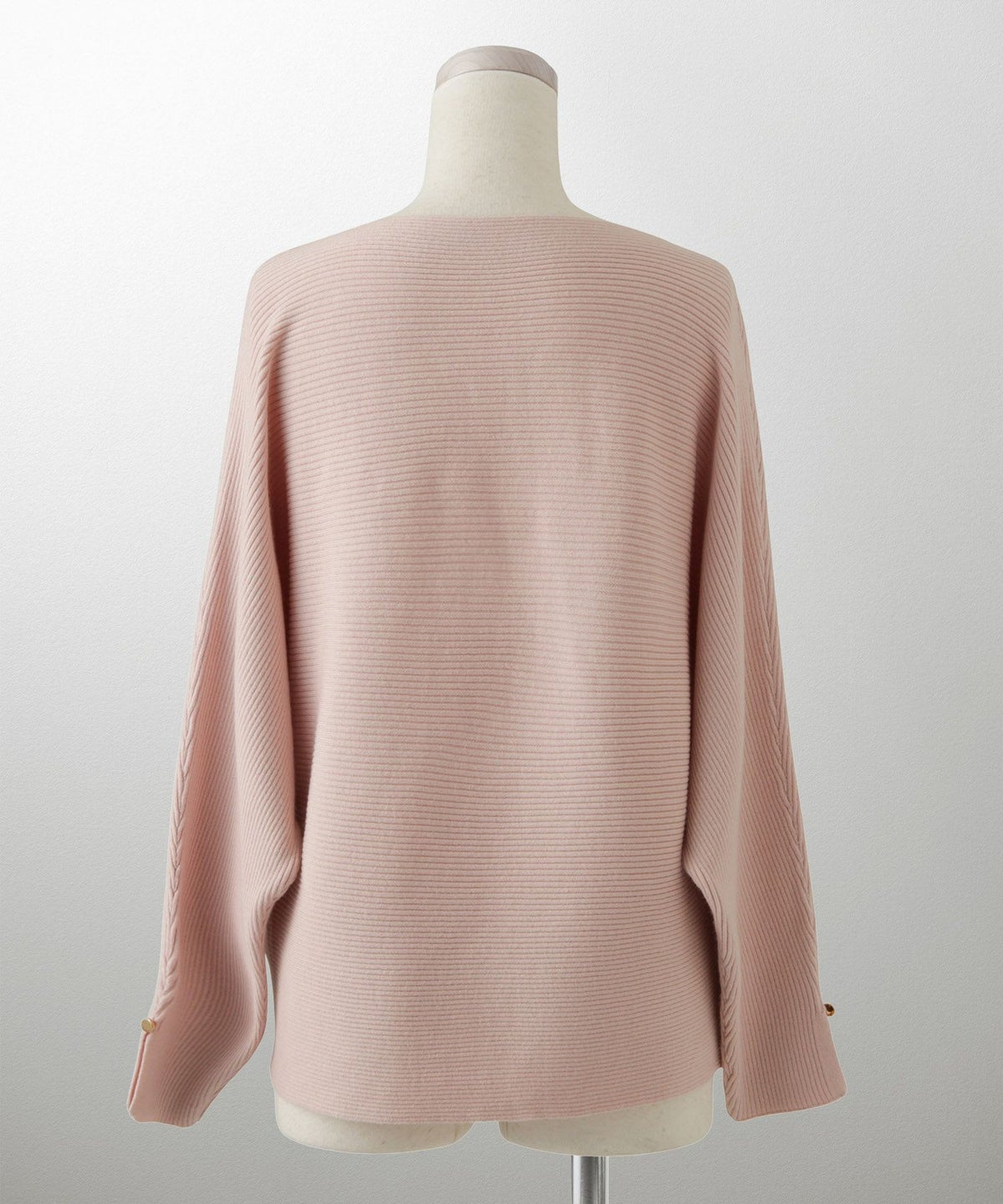 レディース ボートネック 袖 春/アイボリー/ピンク/グレー/ブラック/M/スリット/長袖