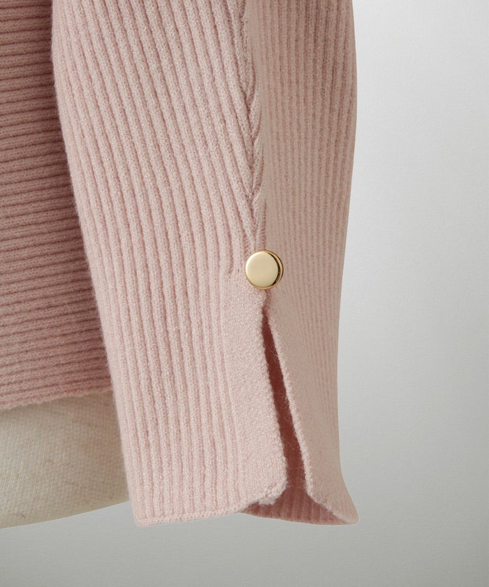 レディース ボートネック 袖 春/アイボリー/ピンク/グレー/ブラック/M/スリット/長袖