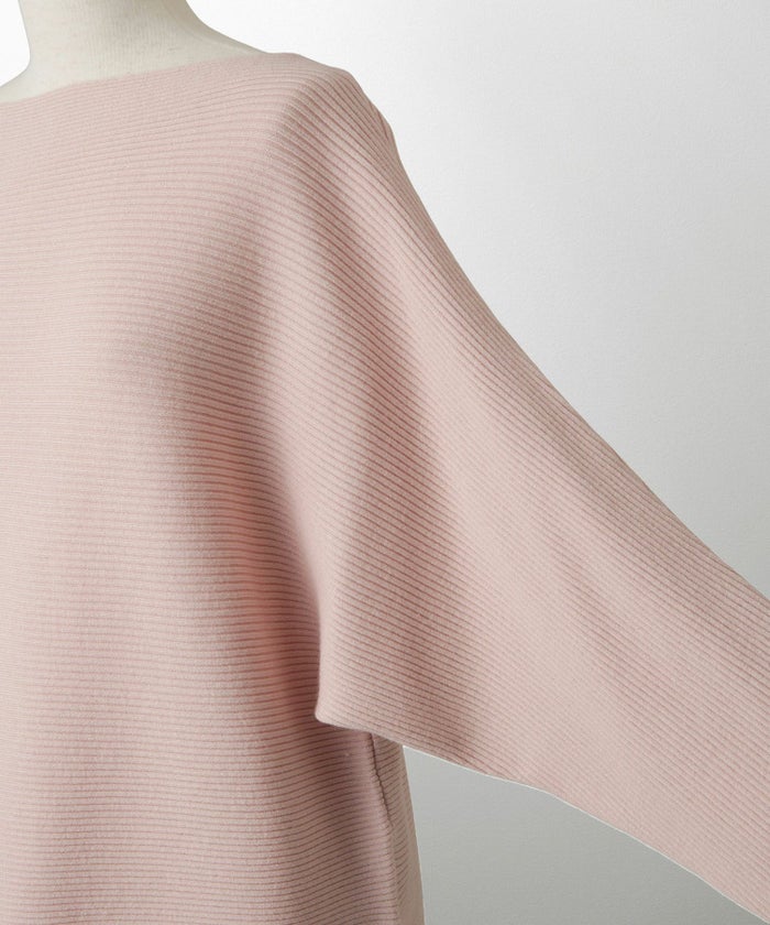 レディース ボートネック 袖 春/アイボリー/ピンク/グレー/ブラック/M/スリット/長袖