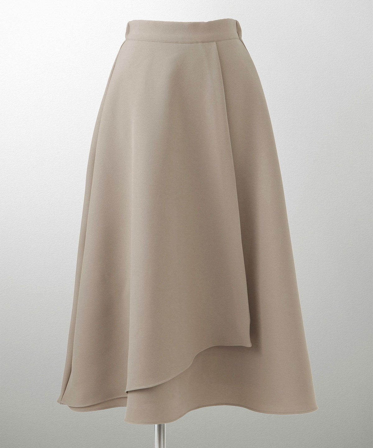 アシンメトリーデザイン ラッフル ラップスカート アイボリー/キャメル/ブラック/M