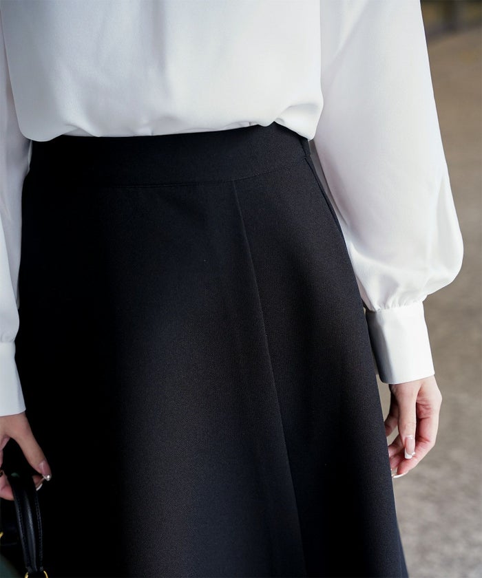 アシンメトリーデザイン ラッフル ラップスカート アイボリー/キャメル/ブラック/M