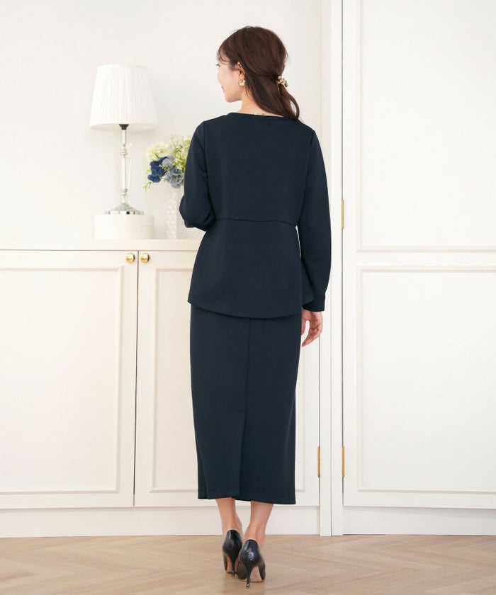 レディース/トップス/プルオーバー/カットソー/ダンボールニット/伸縮性/長袖/春/秋/冬/ワンマイル/旅行/運動会/お出かけ/オフィスカジュアル/きれいめ/動きやすい/フリル/上品/エレガント/カジュアル/フェミニン/アイボリー/ピンク/ネイビー