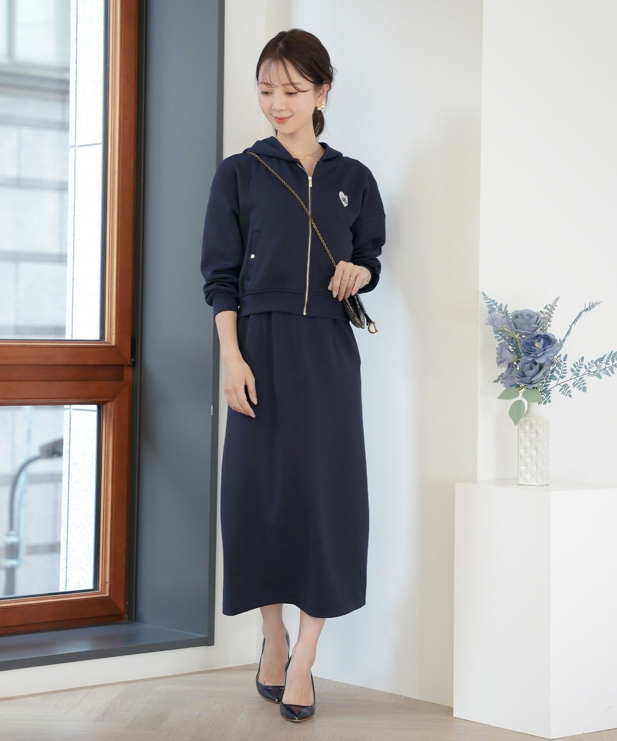 レディース/トップス/パーカー/カットソー/ダンボールニット/伸縮性/長袖/春/秋/冬/ワンマイル/旅行/運動会/お出かけ/オフィスカジュアル/エレガント/カジュアル/フェミニン/刺繍/ハート/ロゴ/アイボリー/ピンク/ネイビー/新色/ブラ