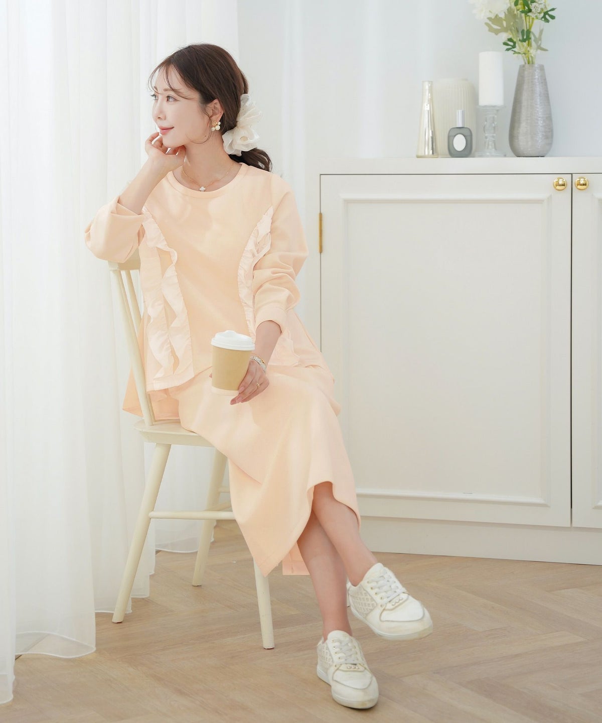 レディース/ボトムス/スカート/タイトスカート/カットソー/ダンボールニット/伸縮性/春/秋/冬/ワンマイル/旅行/運動会/お出かけ/オフィスカジュアル/エレガント/カジュアル/フェミニン/刺繍/ウエストゴム/アイボリー/ピンク/ネイビー/新色/ブラウン