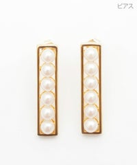 パール レクタングル ピアス イヤリング Pearl Rectangle Pierce Earring 真鍮 チタンポスト プラパール パール レクタングル ピアス イヤリング Pearl Rectangle Pierce Earring （Liala）