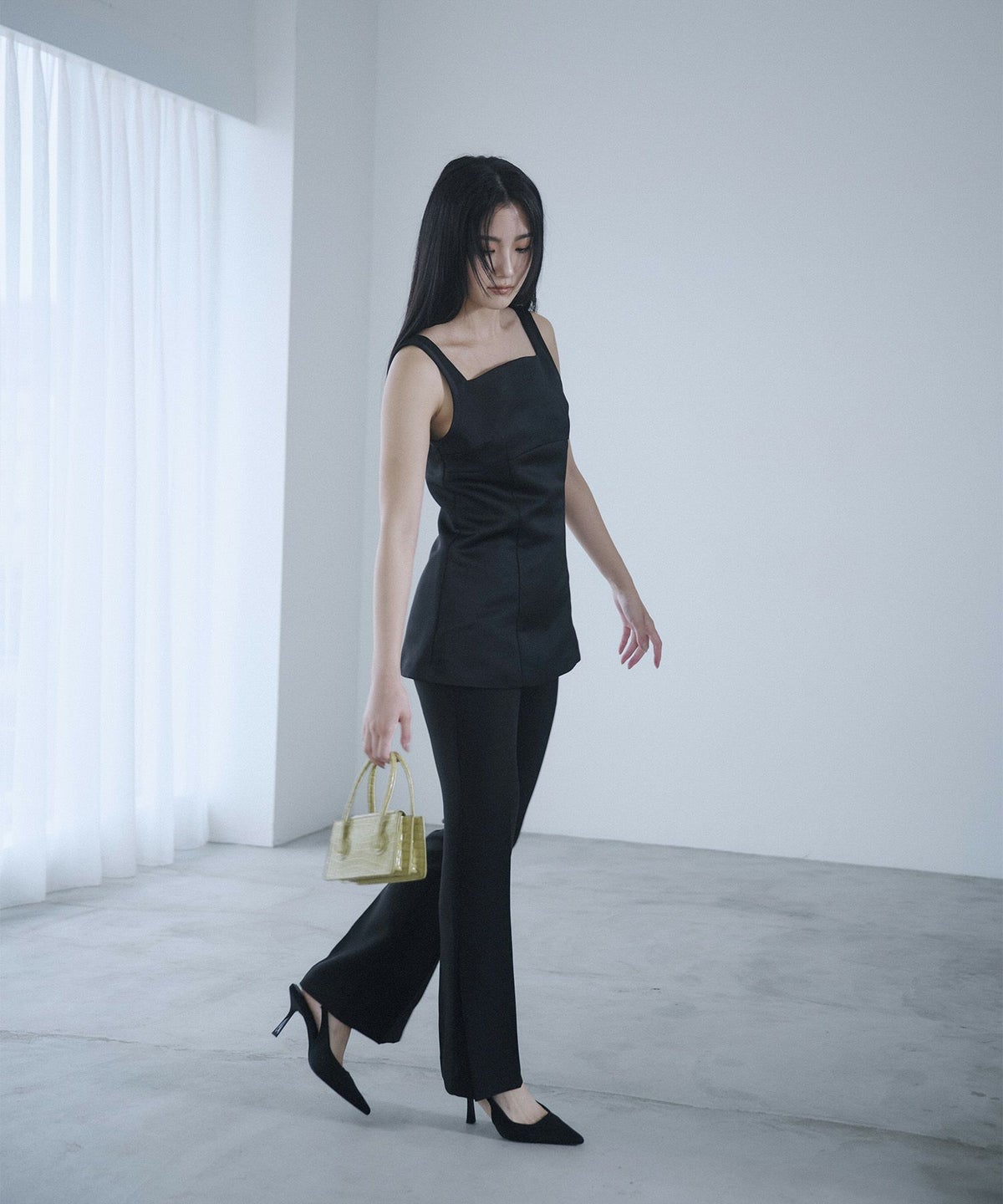 裾 スリット スラックス パンツ KINO THE KEI