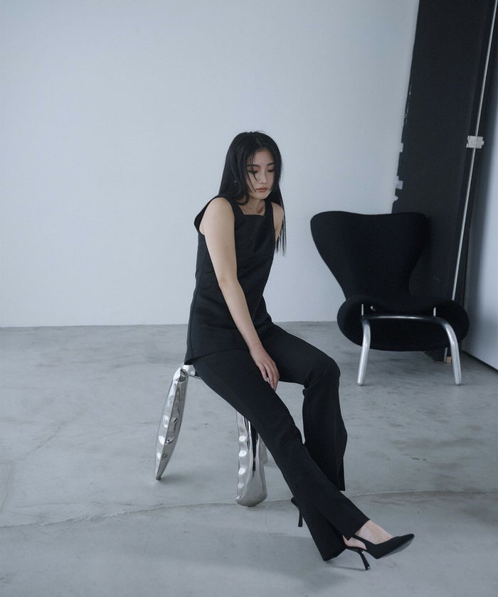 裾 スリット スラックス パンツ KINO THE KEI