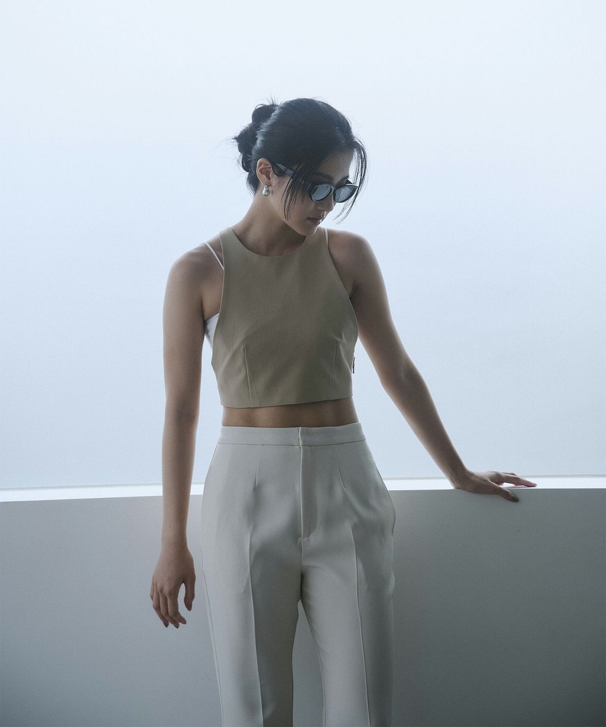 裾 スリット スラックス パンツ KINO THE KEI