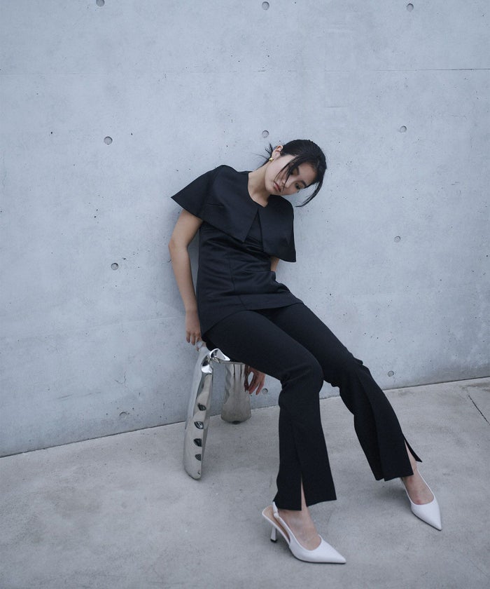 裾 スリット スラックス パンツ KINO THE KEI