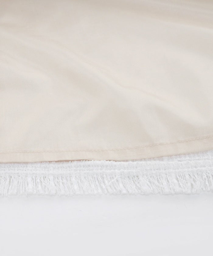 ツイードワンピース生地レディースきれいめ春秋人気おしゃれ大人服かわいい白ジョイントスペース