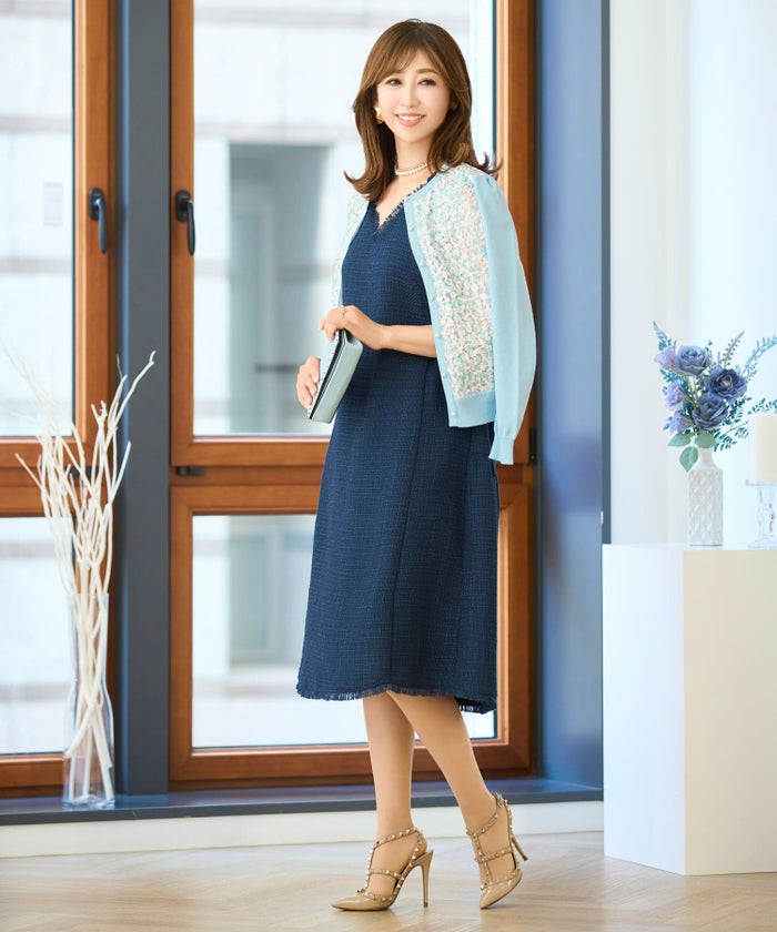 ウォッシャブル ニット カーディガン レディース トップス かわいい きれいめ 大人 オフィス 上品 花柄 白 ジョイントスペース