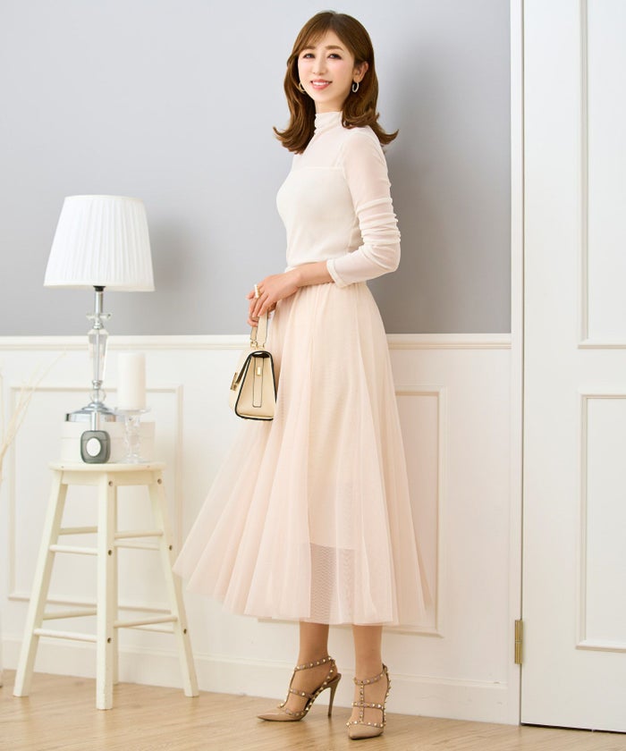 セレクトシアートップス素材レディース服かわいいきれいめ大人細身白黒春秋ジョイントスペース