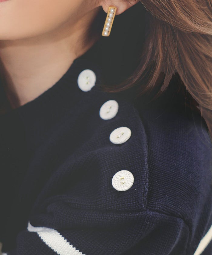 手洗い可トップスレディースニット春秋かわいいオフィスきれいめピンク大人ジョイントスペース