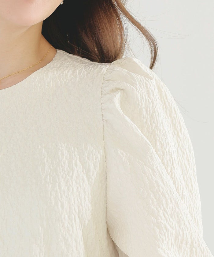 手洗い可イレヘムパフ袖フェミニン春上品大人可愛いきれいめジョイントスペース