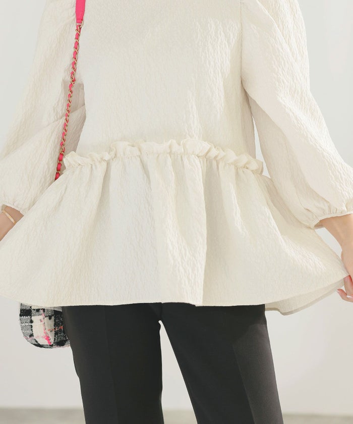 手洗い可イレヘムパフ袖フェミニン春上品大人可愛いきれいめジョイントスペース