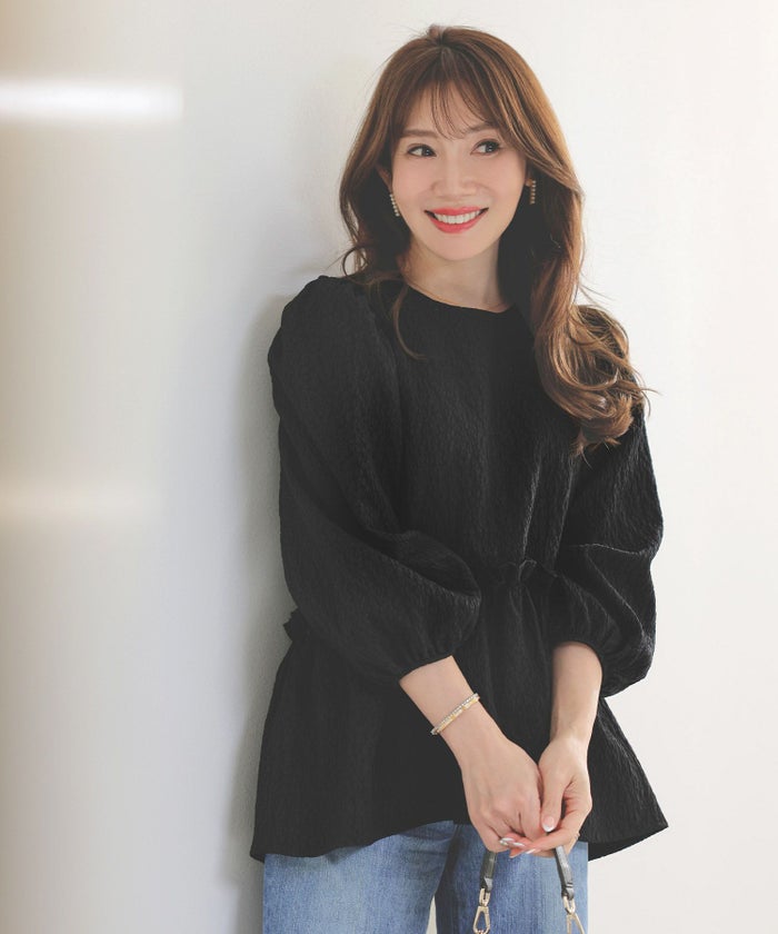 手洗い可イレヘムパフ袖フェミニン春上品大人可愛いきれいめジョイントスペース