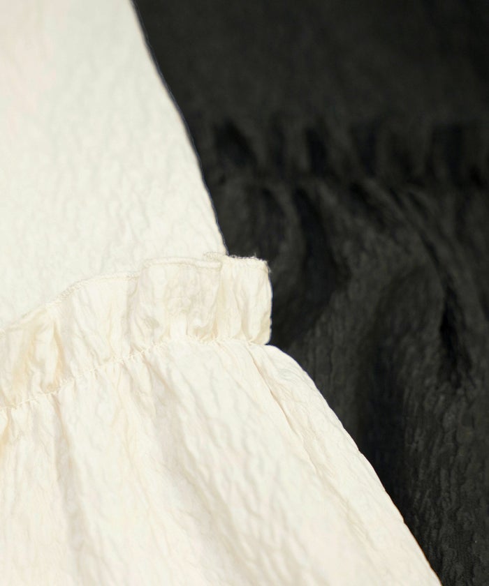 手洗い可イレヘムパフ袖フェミニン春上品大人可愛いきれいめジョイントスペース