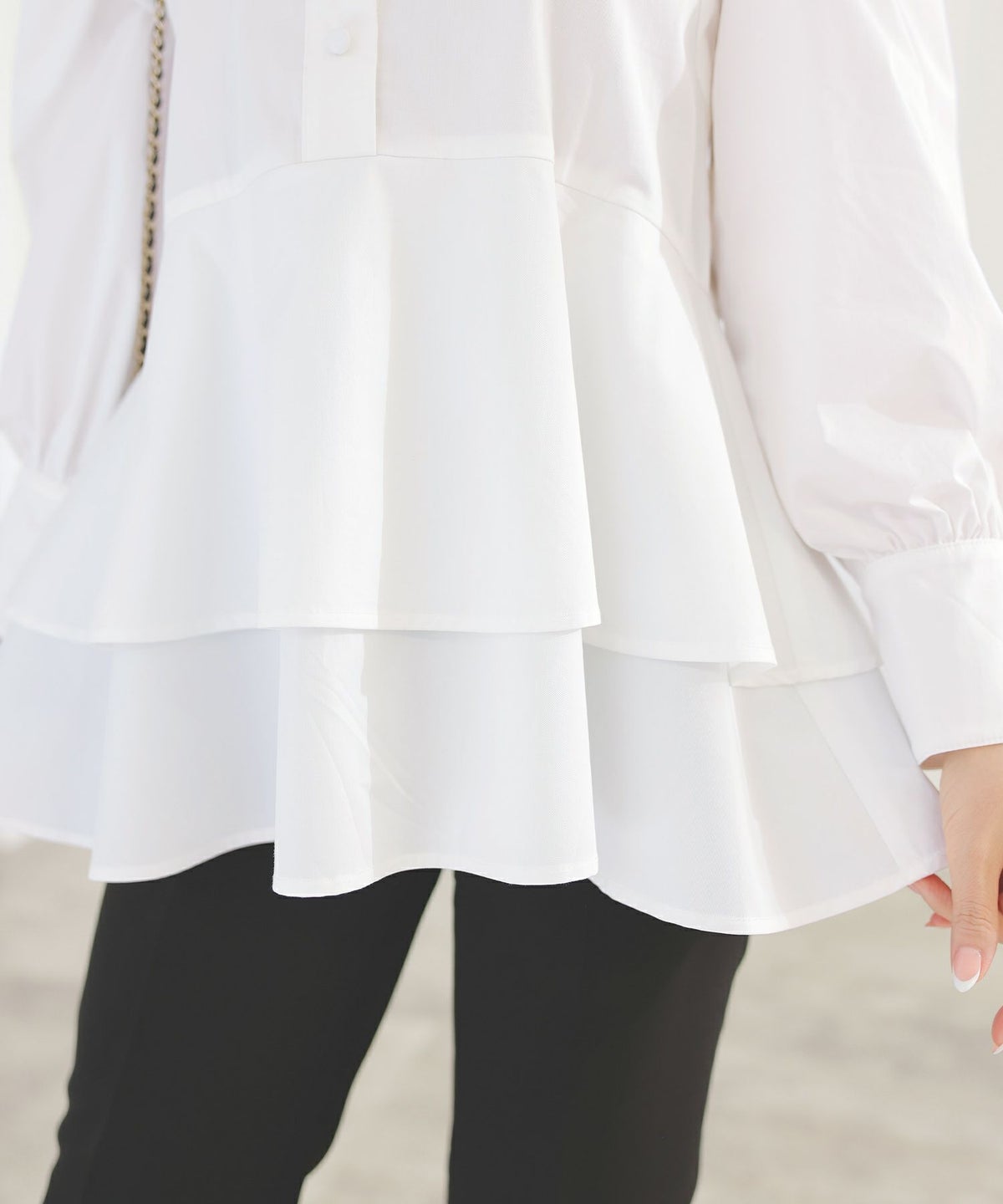 手洗い可くるみ釦フェミニンオフィス春上品大人可愛いきれいめジョイントスペース