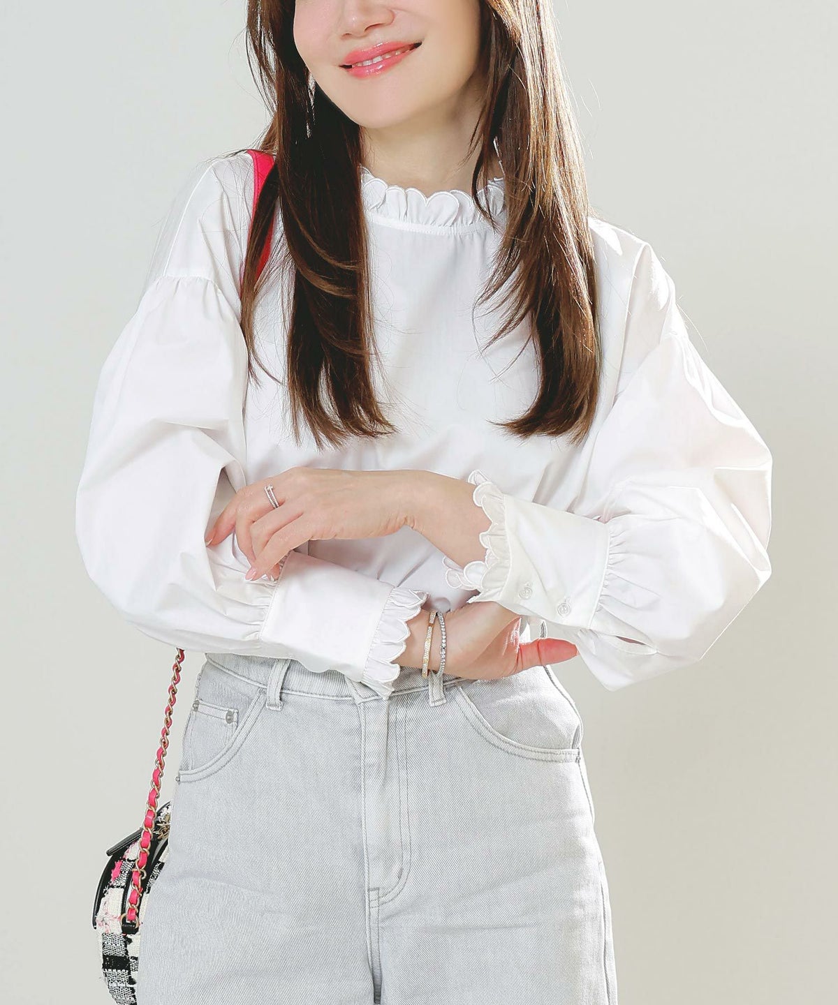 手洗い可インナーサイドスリットレイヤードスタイルフェミニン背涙開き上品きれいめジョイントスペース