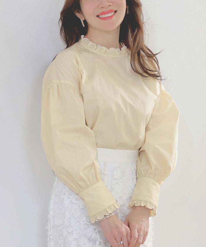 手洗い可インナーサイドスリットレイヤードスタイルフェミニン背涙開き上品きれいめジョイントスペース