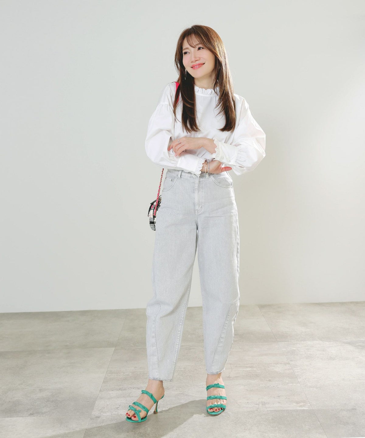 手洗い可インナーサイドスリットレイヤードスタイルフェミニン背涙開き上品きれいめジョイントスペース