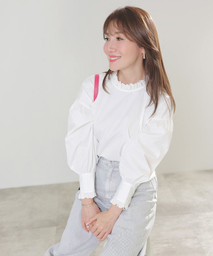 手洗い可インナーサイドスリットレイヤードスタイルフェミニン背涙開き上品きれいめジョイントスペース