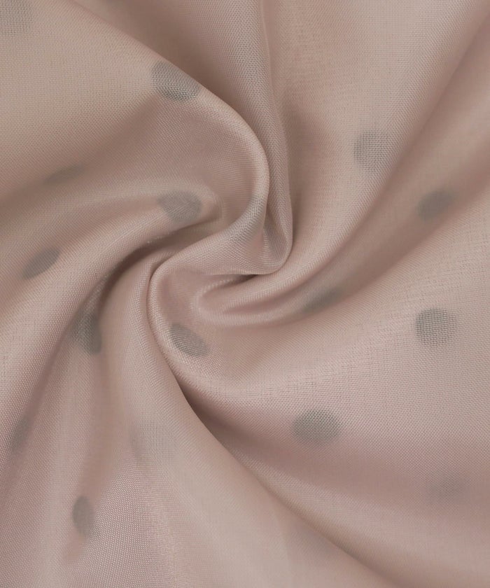 レディース/ワンピース/リネン/麻/袖リボン/リボン/デザイン/フロントファスナー/授乳/ママ/デイリー/お出かけ/普段/日常/ランチ/春/夏/ドット柄/ドット/プリント/アイボリー/ダスティピンク/ブラック/フェミニン/上品/エレガント/かわいい/大人