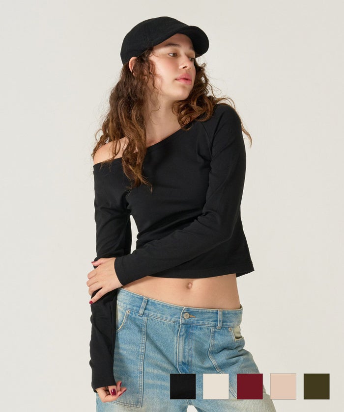 カットソー/ボートネック/長袖/シンプル