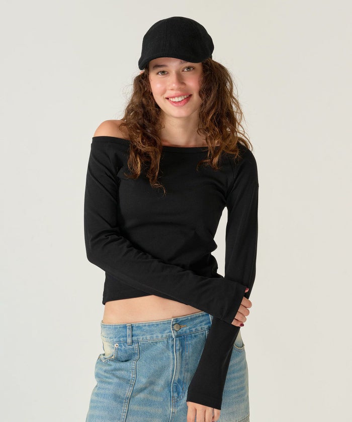 カットソー/ボートネック/長袖/シンプル