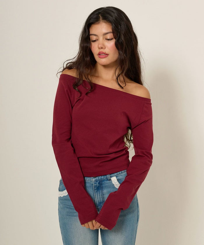 カットソー/ボートネック/長袖/シンプル