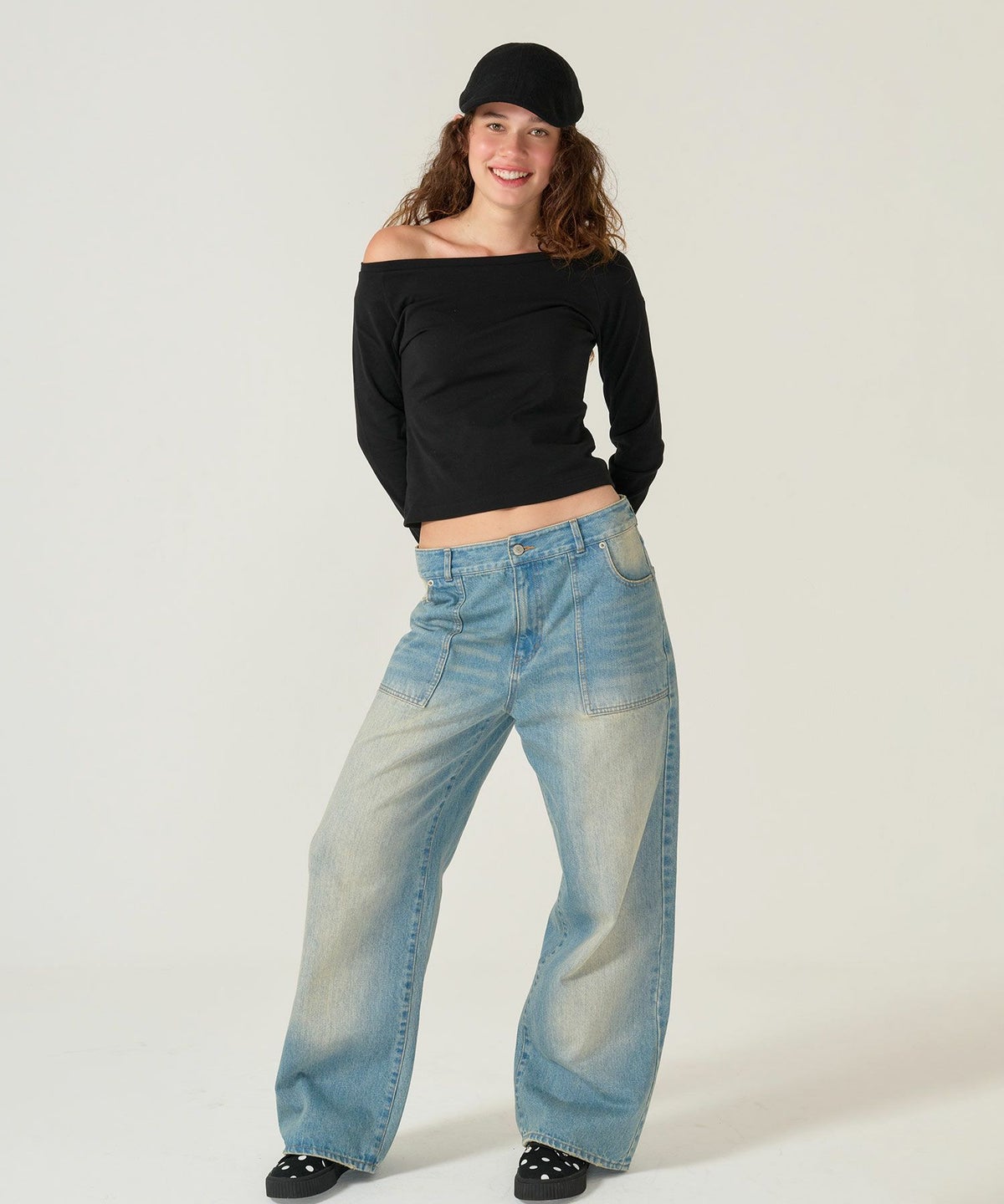 カットソー/ボートネック/長袖/シンプル