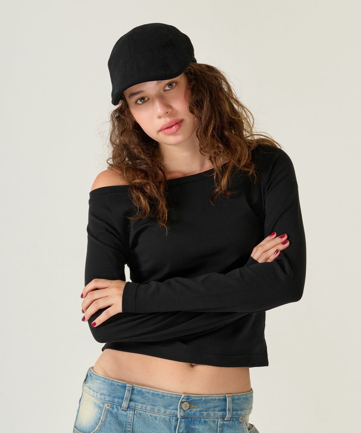 カットソー/ボートネック/長袖/シンプル