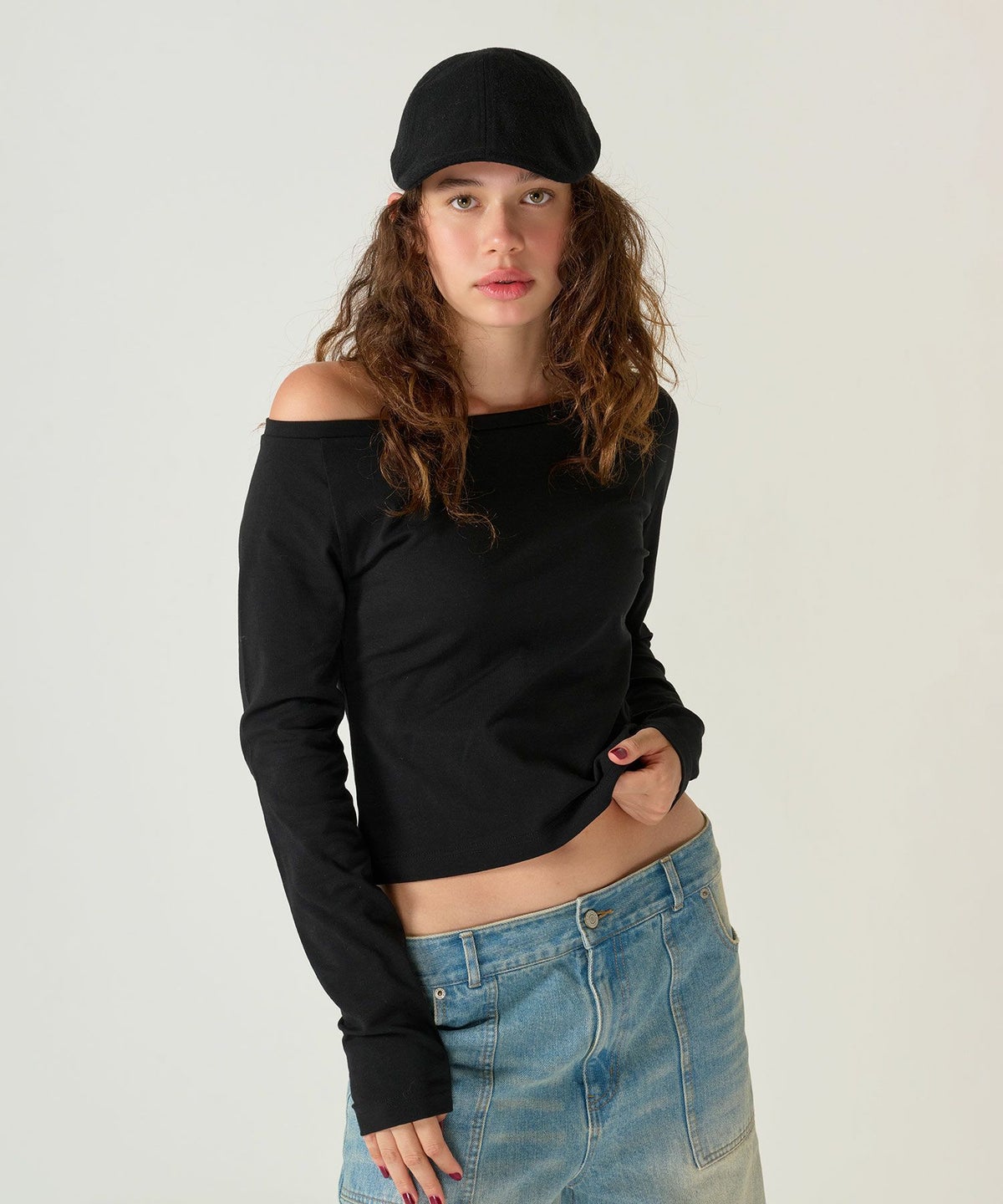 カットソー/ボートネック/長袖/シンプル