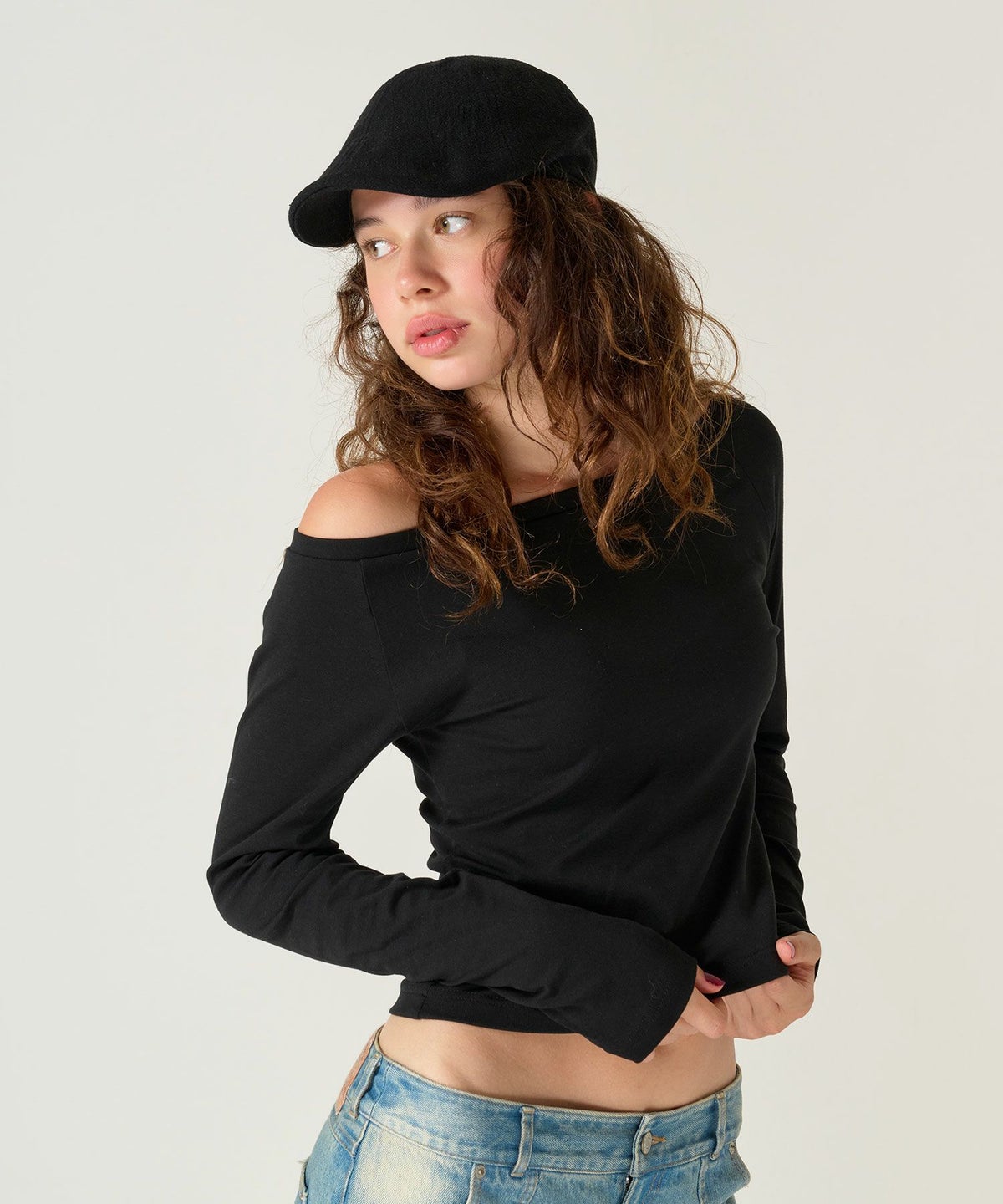 カットソー/ボートネック/長袖/シンプル