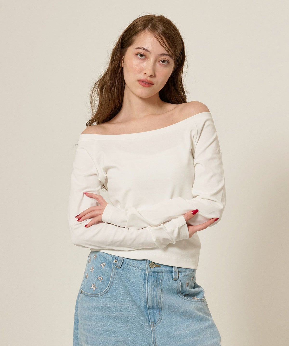 カットソー/ボートネック/長袖/シンプル