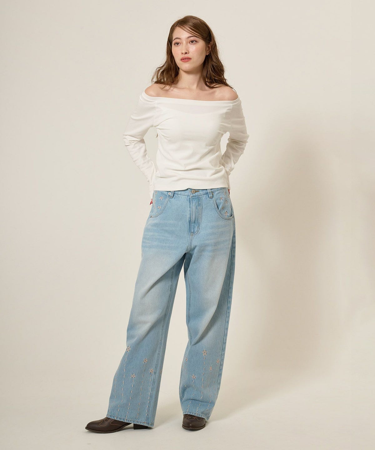 カットソー/ボートネック/長袖/シンプル