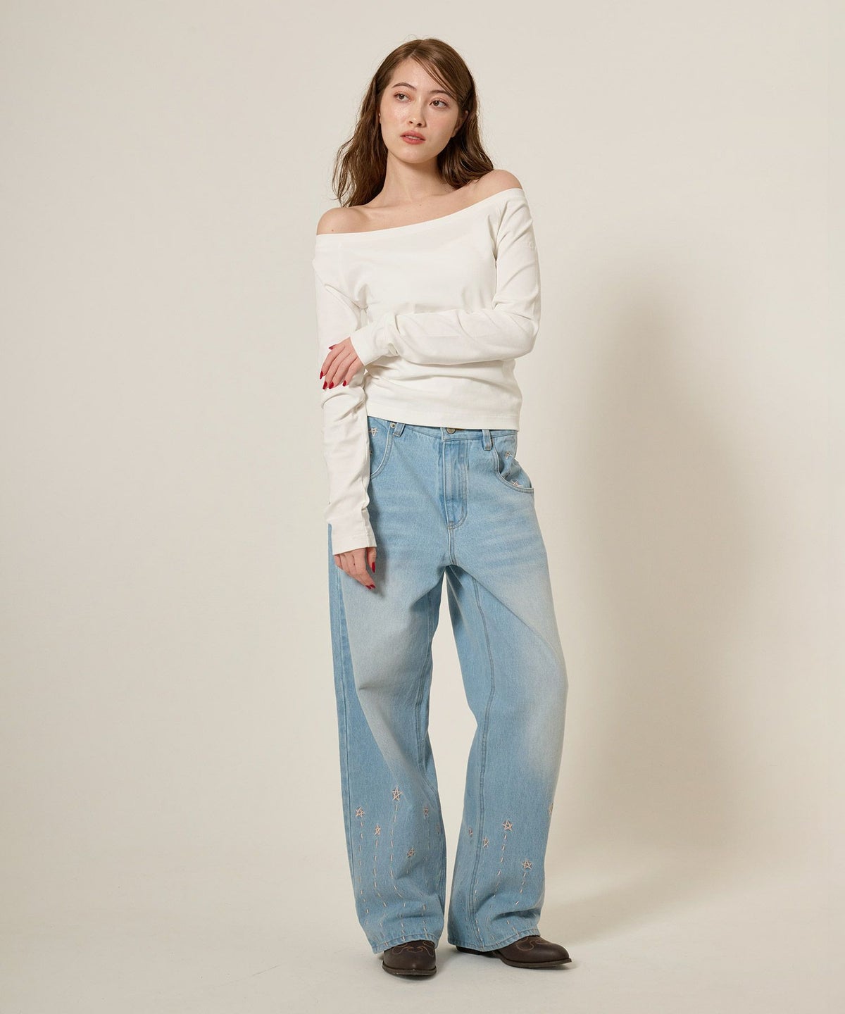 カットソー/ボートネック/長袖/シンプル