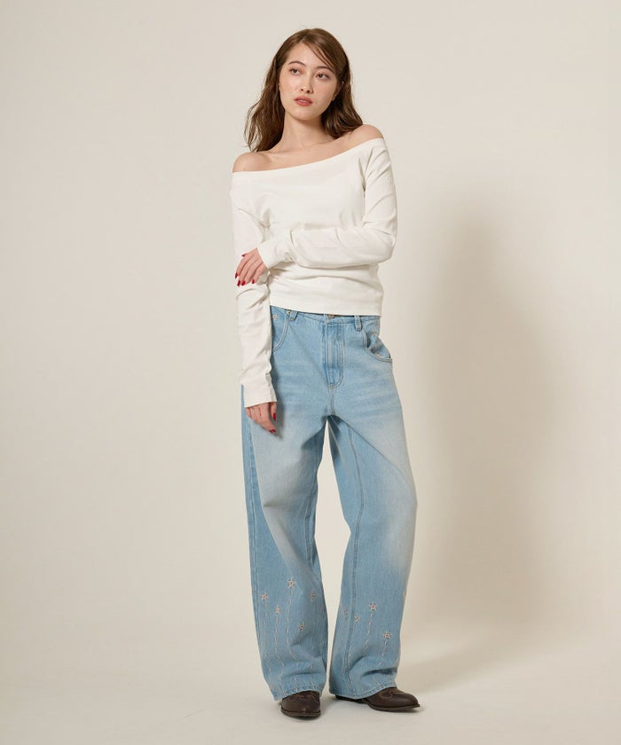 カットソー/ボートネック/長袖/シンプル