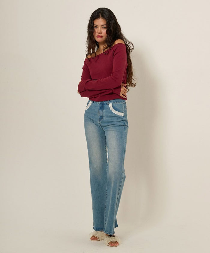 カットソー/ボートネック/長袖/シンプル