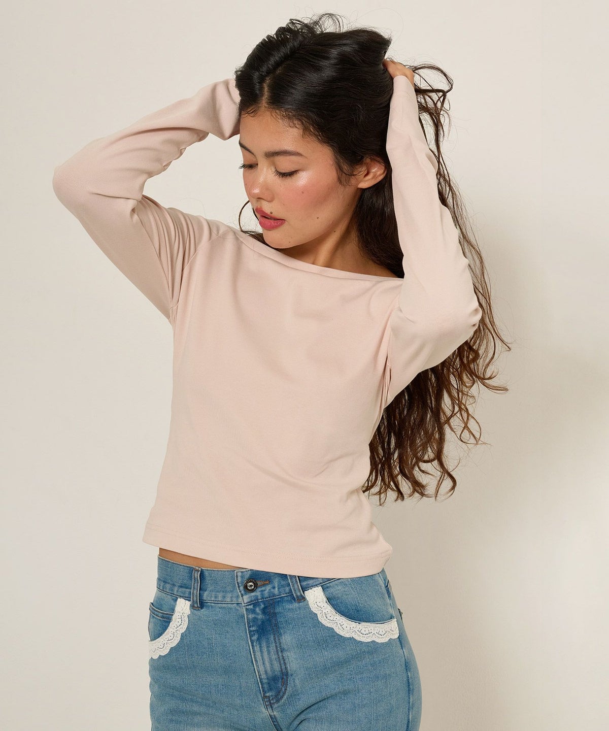 カットソー/ボートネック/長袖/シンプル