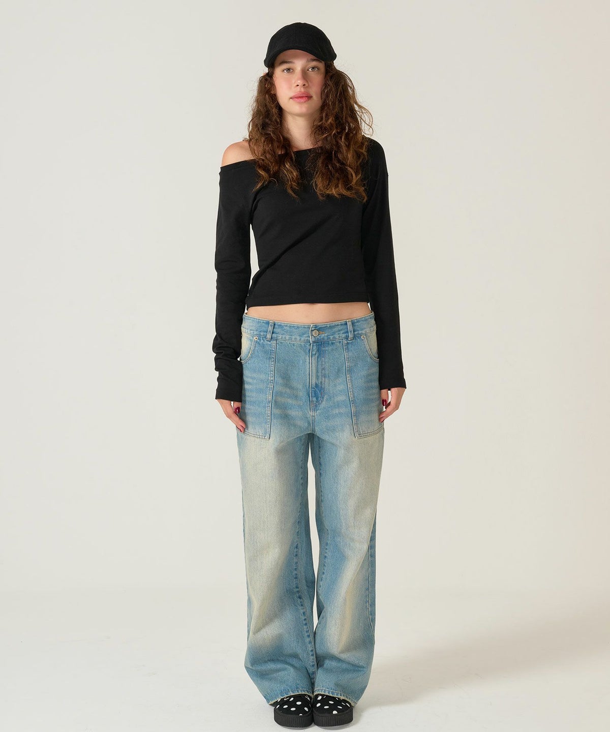 カットソー/ボートネック/長袖/シンプル