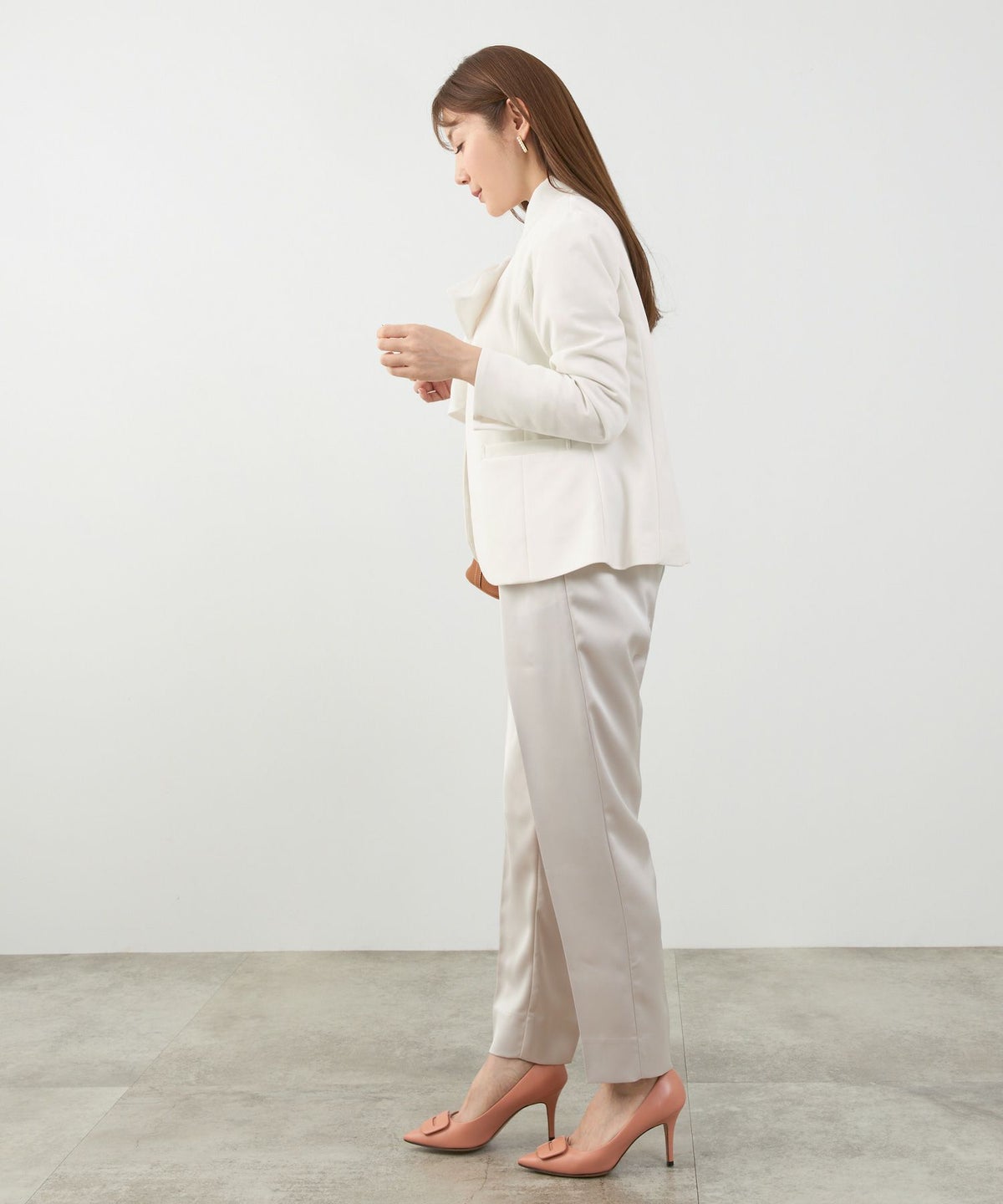 手洗い可 セレクト オケージョン オフィス 学校行事 アウター 袖口スリット 上品 きれいめ ジョイントスペース