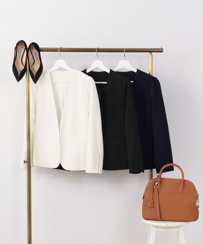 手洗い可 セレクト オケージョン オフィス 学校行事 アウター 袖口スリット 上品 きれいめ ジョイントスペース