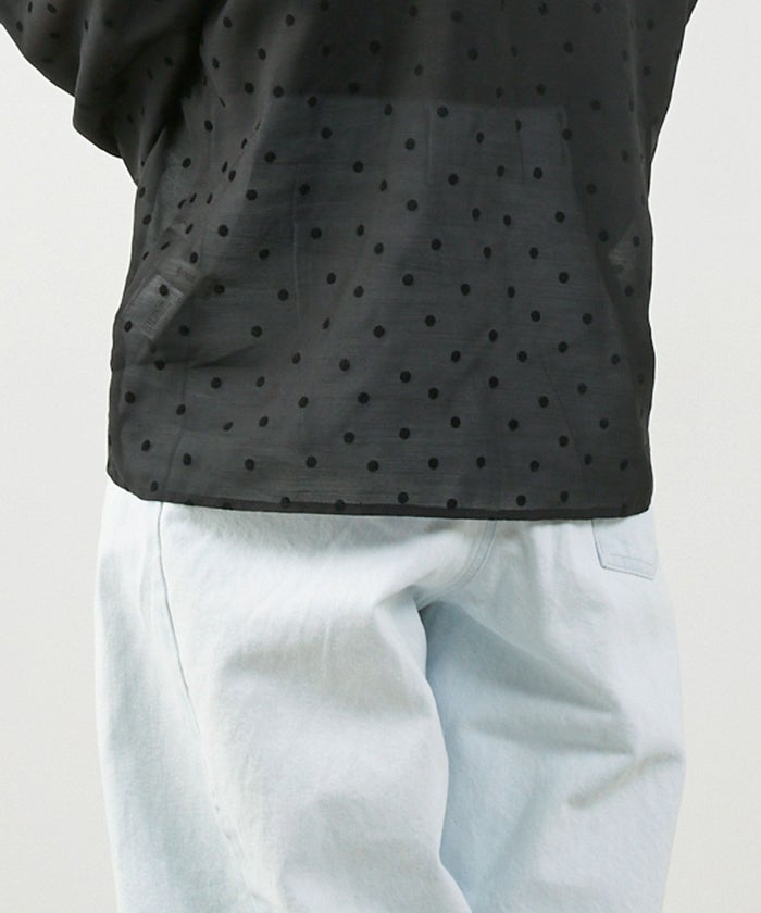 手洗い可オケージョンオフィス学校行事おしゃれフェミニン透け感上品きれいめ長袖白黒ジョイントスペース