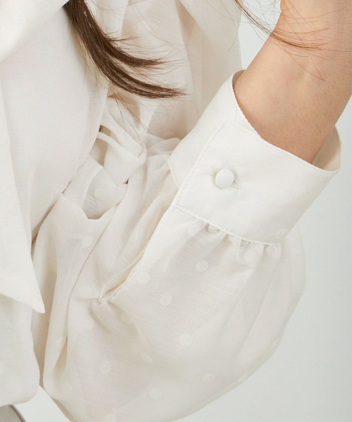 手洗い可オケージョンオフィス学校行事おしゃれフェミニン透け感上品きれいめ長袖白黒ジョイントスペース