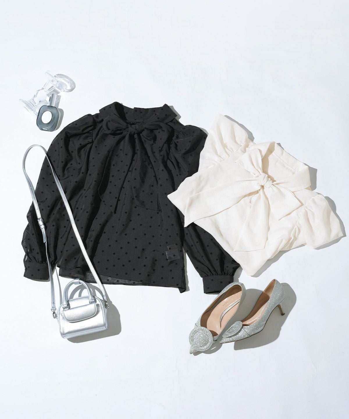 手洗い可オケージョンオフィス学校行事おしゃれフェミニン透け感上品きれいめ長袖白黒ジョイントスペース