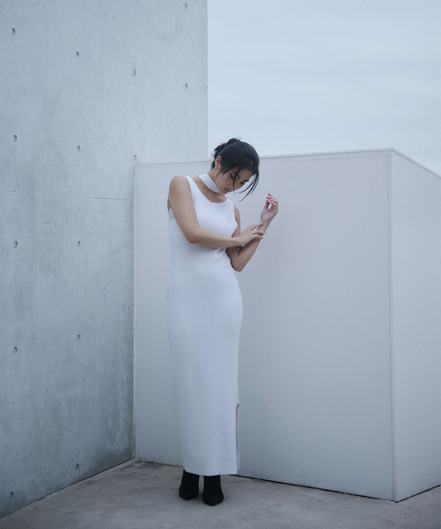 アセテート 2WAY ノースリーブ ワンピース KINO THE KEI 全2色｜ktk311