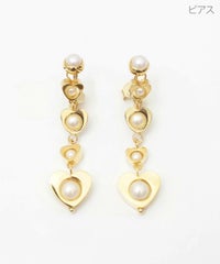 ハート ライン ピアス イヤリング Heart Line Pierce Earring  真鍮  チタンポスト プラパール ハート ライン ピアス イヤリング Heart Line Pierce Earring （Liala）